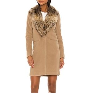 SAM New York Fur Collared Wool Coat